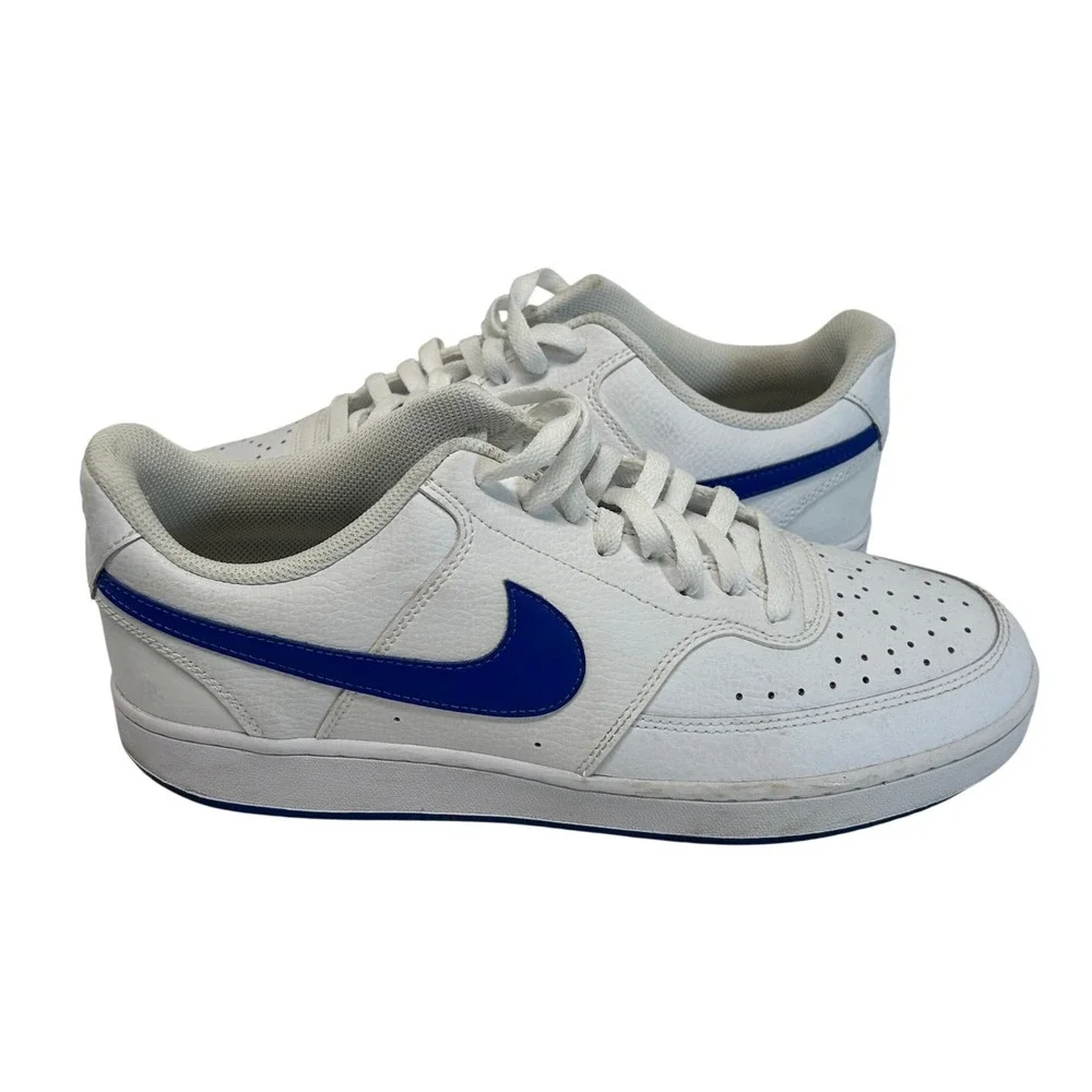 Nike Court Vision Low Mens Shoes White Game Royal Blue Sneaker Size 10.5